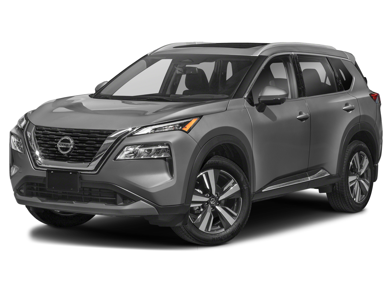 2022 Nissan Rogue SL in Gun Metallic — front three-quarter view