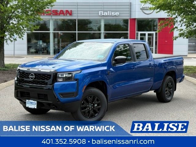 2026 Nissan Frontier SV in Bluestone Pearl — front three-quarter view