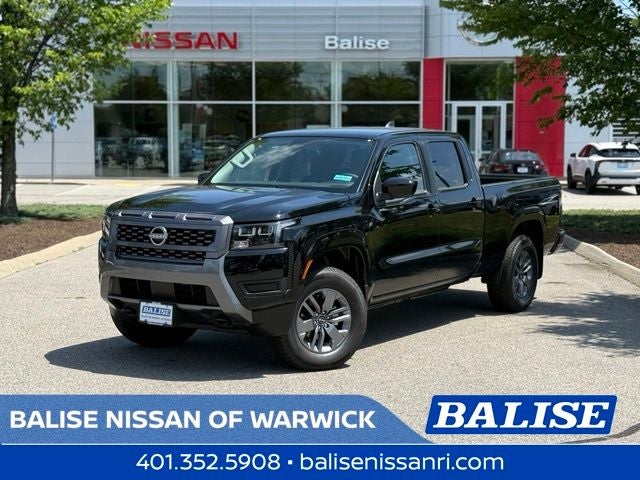 2026 Nissan Frontier SV in Super Black — front three-quarter view