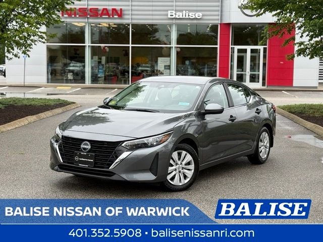 2025 Nissan Sentra S in Gun Metallic — front three-quarter view