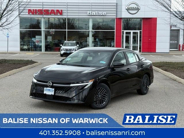2026 Nissan Sentra SV in Super Black — front three-quarter view