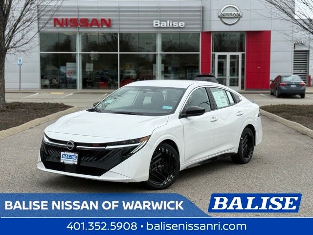 2026 Nissan Sentra SR in Aspen White Tricoat — front three-quarter view