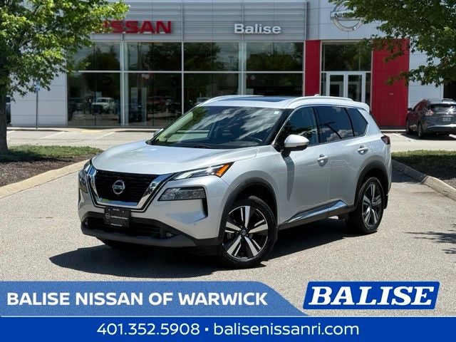 2021 Nissan Rogue SL in Brilliant Silver Metallic — front three-quarter view