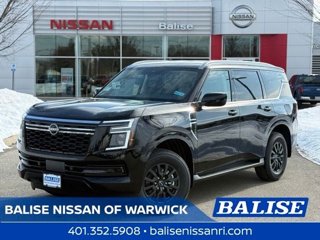 2026 Nissan Armada SV in Super Black — front three-quarter view